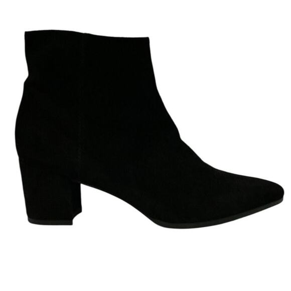 Stuart Weitzman Notazzie Black Suede Ankle Boots Size 9.5 Block Heel Booties - Picture 2 of 9